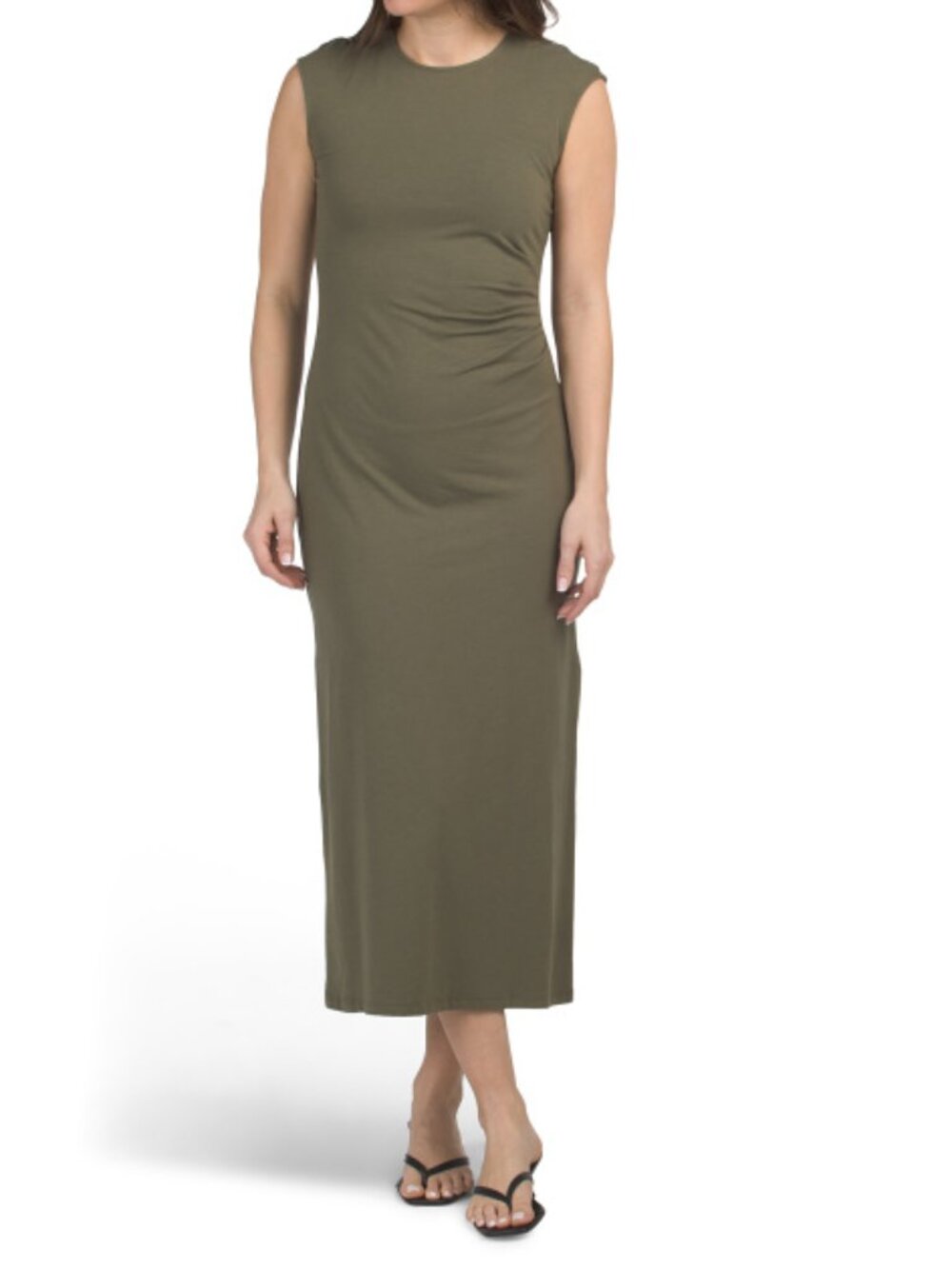 THEORY Cap Sleeve Pleated Side Dress